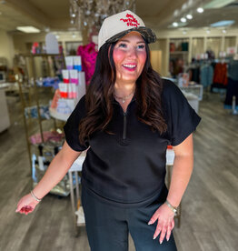 J.HOFFMAN'S Devlin Popover Top- Black