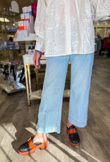 J.HOFFMAN'S Stride Crop Wide Leg- Marine Flowers