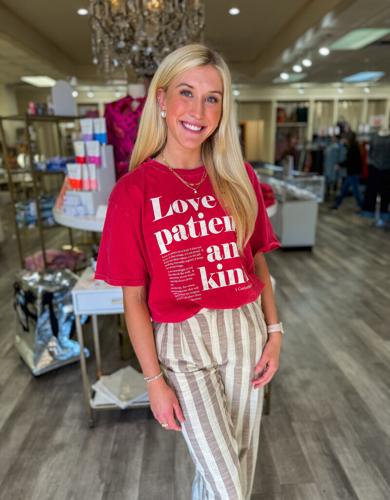 J.HOFFMAN'S Love is Patient Tee- Red