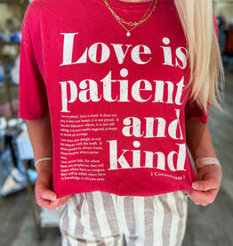 J.HOFFMAN'S Love is Patient Tee- Red