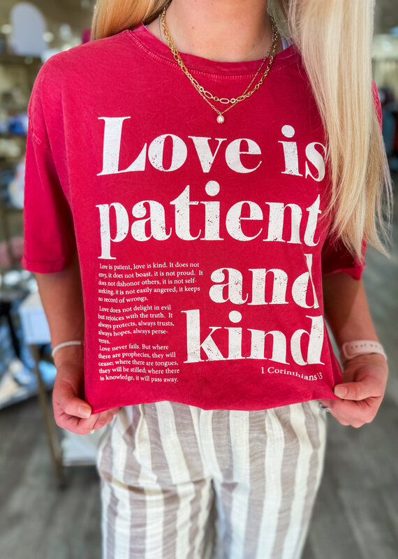 J.HOFFMAN'S Love is Patient Tee- Red