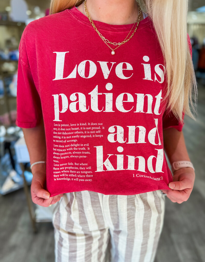 J.HOFFMAN'S Love is Patient Tee- Red