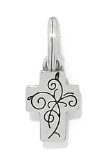 Crystal Cross Charm in Light Rose