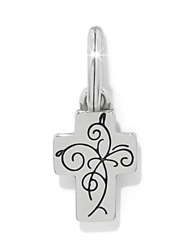 Crystal Cross Charm in Light Rose