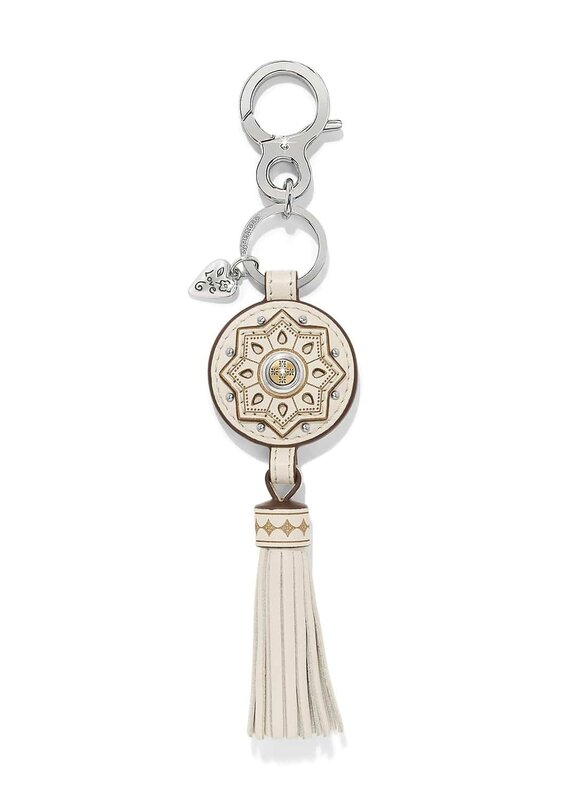 Mosaic Handbag Fob in Shoe White