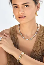 Meridian Orbit Bead Two Tone Bracelet