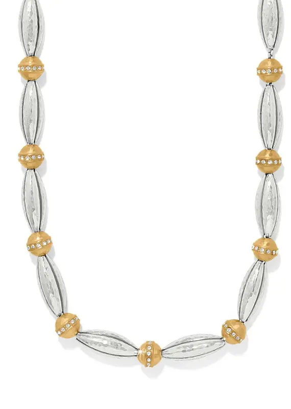 Meridian Orbit Bead Two Tone Necklace