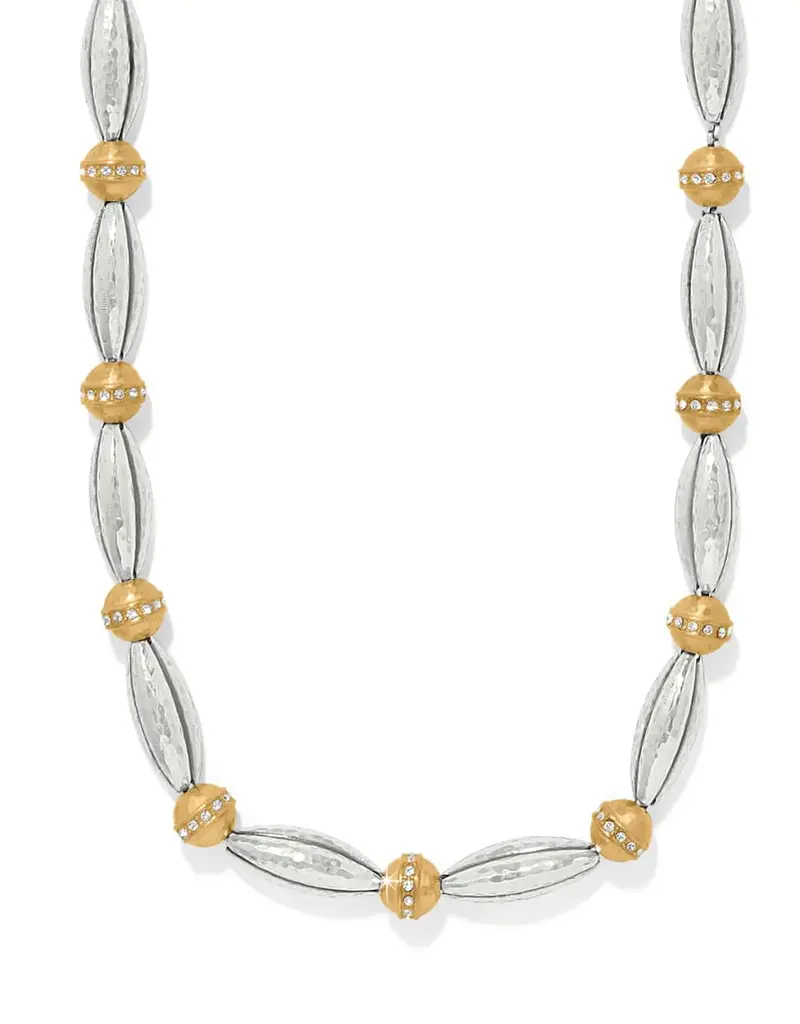 Meridian Orbit Bead Two Tone Necklace