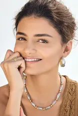 Meridian Orbit Bead Two Tone Necklace