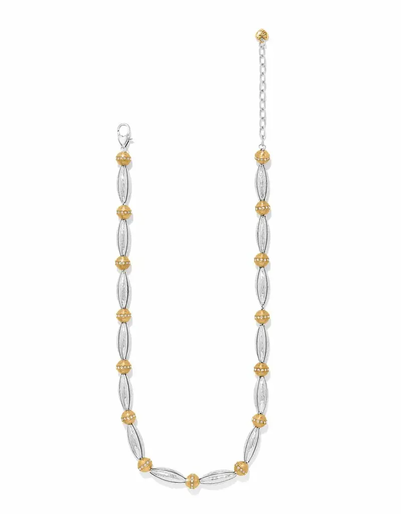Meridian Orbit Bead Two Tone Necklace