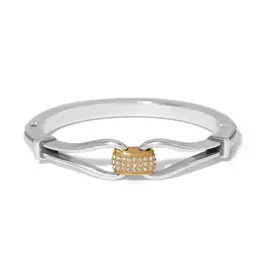 Meridian Classic Two Tone Hinged Bangle