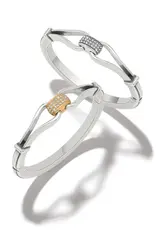 Meridian Classic Hinged Bangle in Silver