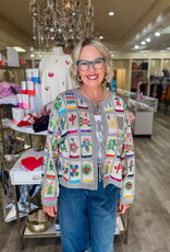 J.HOFFMAN'S Queen of Sparkles Mahjong Tile Tie Sweater
