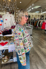 J.HOFFMAN'S Queen of Sparkles Mahjong Tile Tie Sweater