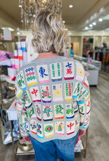 J.HOFFMAN'S Queen of Sparkles Mahjong Tile Tie Sweater