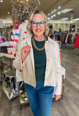 J.HOFFMAN'S Crinkle Peather Jacket- Pearl