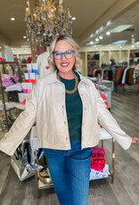 J.HOFFMAN'S Crinkle Peather Jacket- Pearl