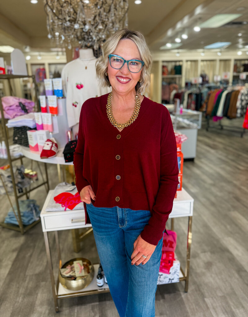 J.HOFFMAN'S Wagner Cardigan- Bordeaux