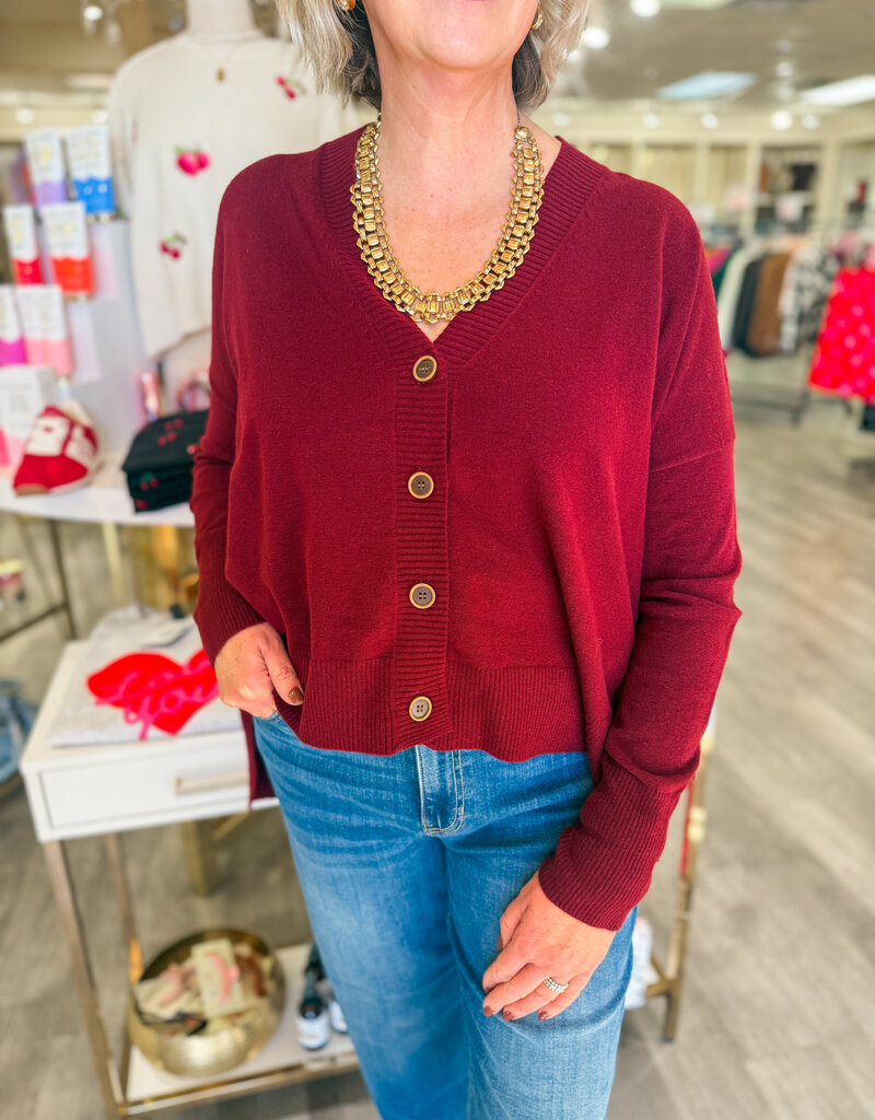 J.HOFFMAN'S Wagner Cardigan- Bordeaux