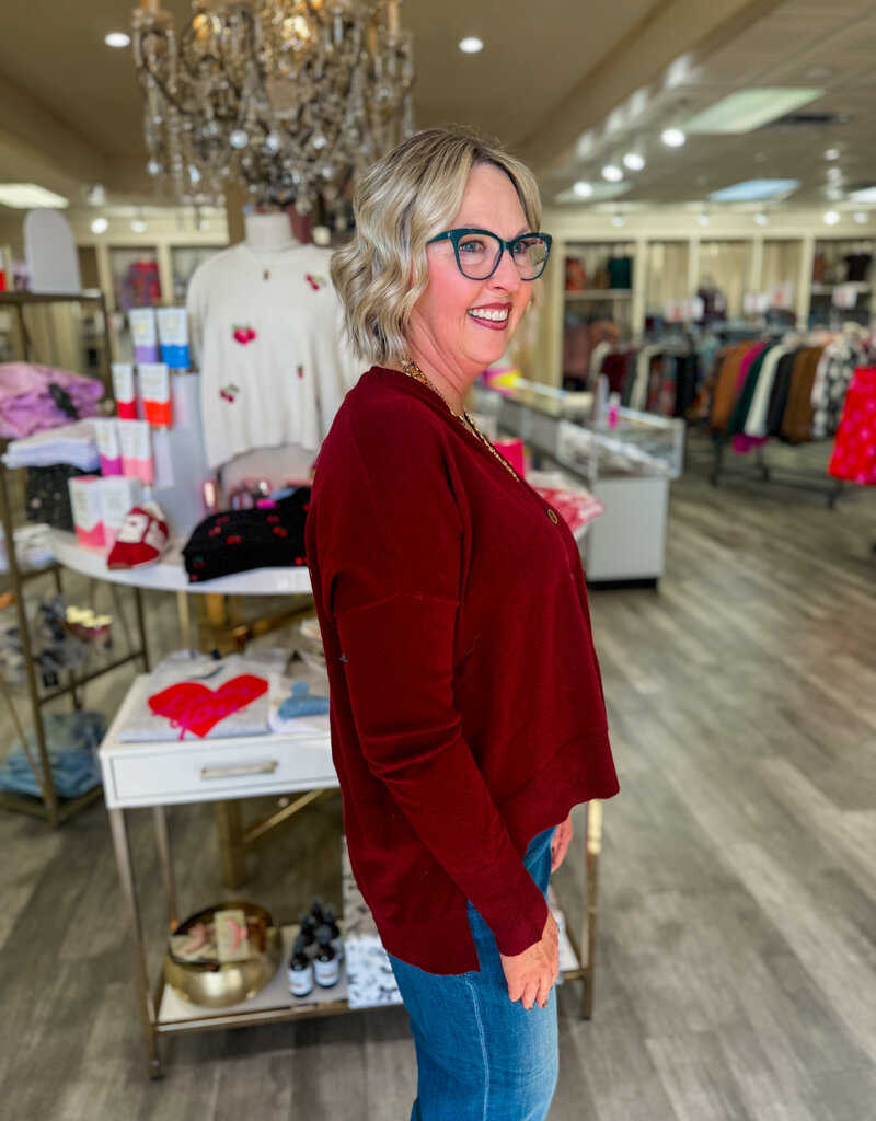 J.HOFFMAN'S Wagner Cardigan- Bordeaux