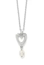 Cascade Open Heart Pearl Petite Necklace