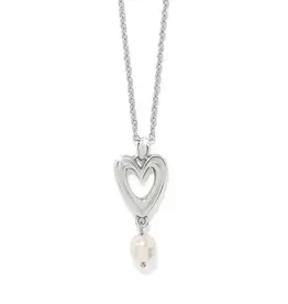 Cascade Open Heart Pearl Petite Necklace