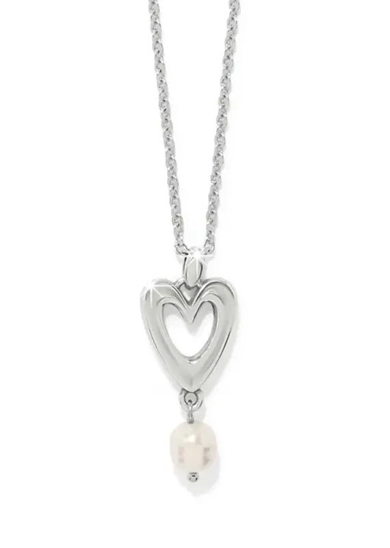Cascade Open Heart Pearl Petite Necklace