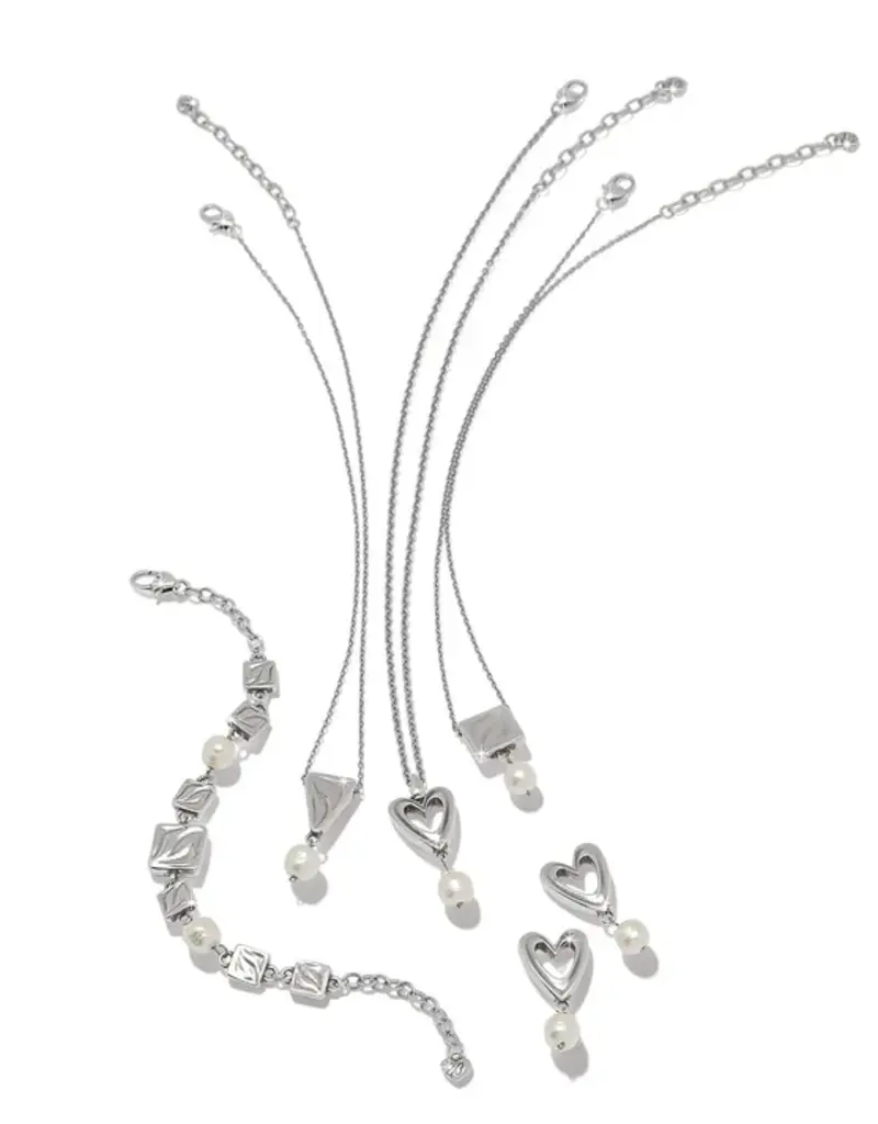 Cascade Open Heart Pearl Petite Necklace