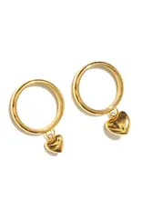 J.HOFFMAN'S Puffy Double Heart Ring in Gold