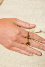 J.HOFFMAN'S Puffy Double Heart Ring in Gold