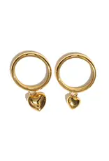 J.HOFFMAN'S Puffy Double Heart Ring in Gold