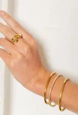 J.HOFFMAN'S Puffy Double Heart Ring in Gold