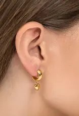 J.HOFFMAN'S Puffy Heart Hoop Earrings in Gold