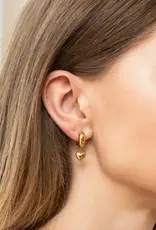 J.HOFFMAN'S Puffy Heart Hoop Earrings in Gold