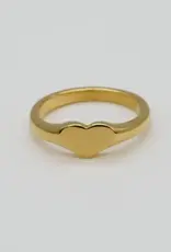 J.HOFFMAN'S Heart Signet Ring in Gold