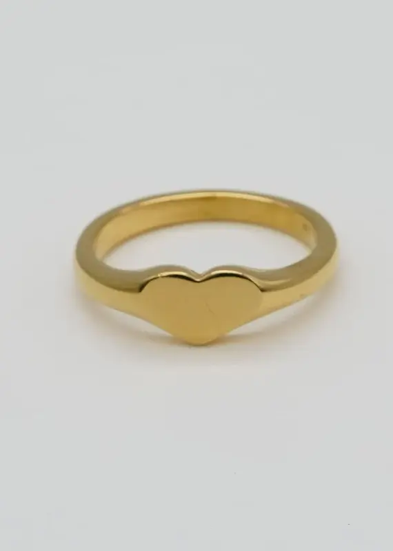 J.HOFFMAN'S Heart Signet Ring in Gold