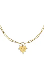 J.HOFFMAN'S Engravable Paperclip Heart Necklace in Gold