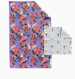 J.HOFFMAN'S Double Sided Hand Towel Washcloth Set- Bunny & Flowers