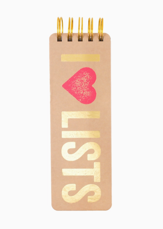 J.HOFFMAN'S Spiral Memo Pad- I Heart Lists