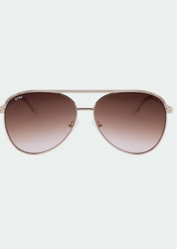 J.HOFFMAN'S Charlie Sunglasses - Gold/ Brown-to-Pink
