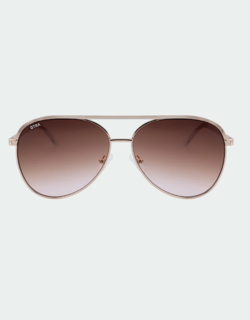 J.HOFFMAN'S Charlie Sunglasses - Gold/ Brown-to-Pink