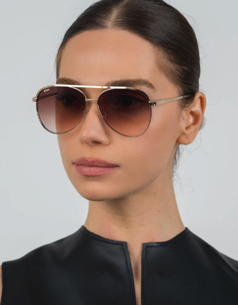 J.HOFFMAN'S Charlie Sunglasses - Gold/ Brown-to-Pink