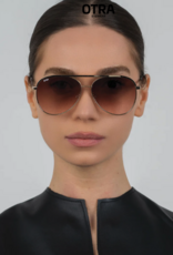 J.HOFFMAN'S Charlie Sunglasses - Gold/ Brown-to-Pink