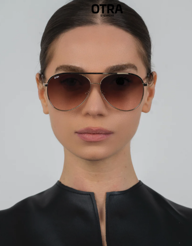 J.HOFFMAN'S Charlie Sunglasses - Gold/ Brown-to-Pink