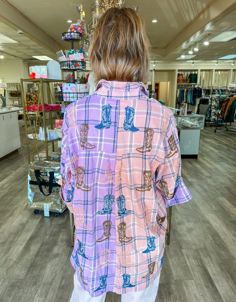 J.HOFFMAN'S Queen of Sparkles Cowboy Boot Buttonup