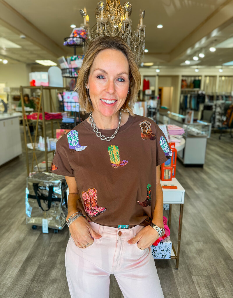 J.HOFFMAN'S Queen of Sparkles Cowboy Boot Tee