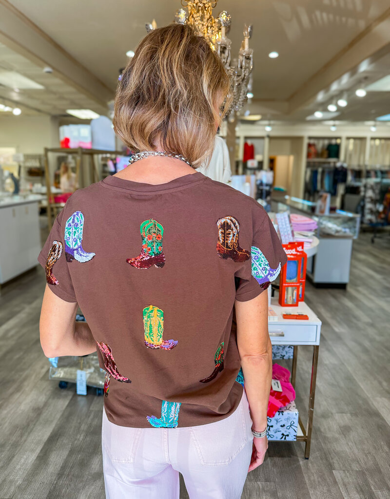 J.HOFFMAN'S Queen of Sparkles Cowboy Boot Tee