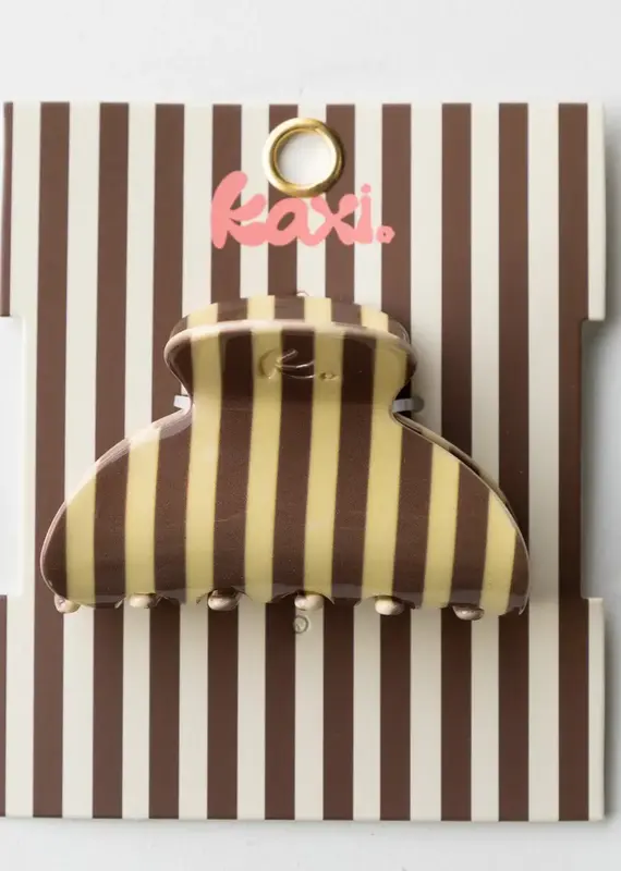 J.HOFFMAN'S Girlhood Midi Claw- Striped Brown