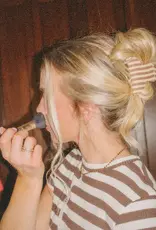 J.HOFFMAN'S Girlhood Midi Claw- Striped Brown