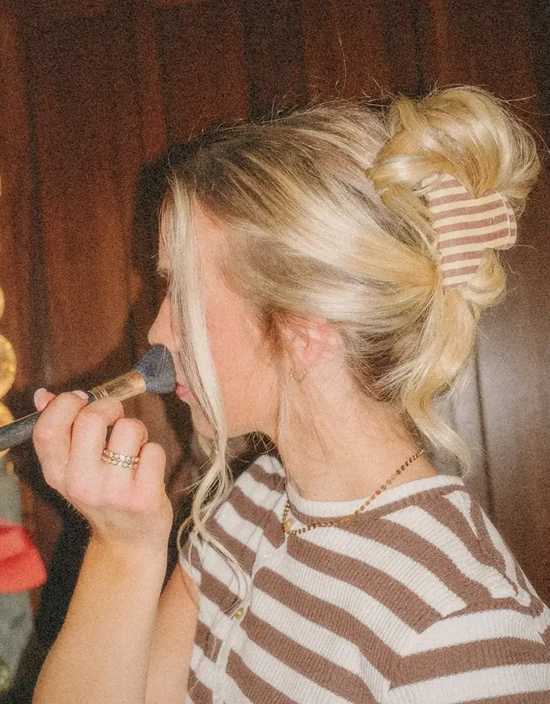 J.HOFFMAN'S Girlhood Midi Claw- Striped Brown